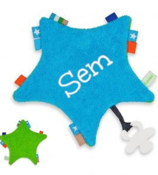 Tutdoekje Ster in Badstof – Gepersonaliseerd met Naam